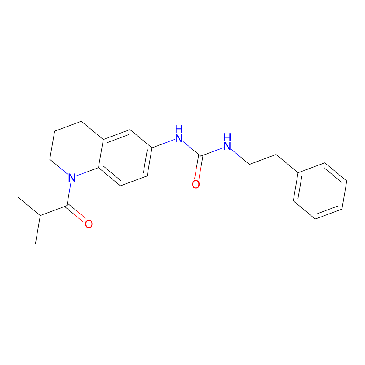 1-(1-Isobutyryl-1,2,3,4-tetrahydroquinolin-6-yl)-3-phenethylurea molecular structure, CAS 1203149-36-3