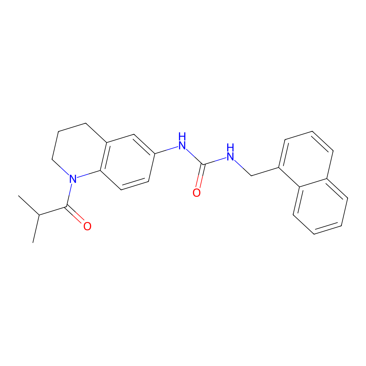 1-(1-Isobutyryl-1,2,3,4-tetrahydroquinolin-6-yl)-3-(naphthalen-1-ylmethyl)urea molecular structure, CAS 1203150-70-2