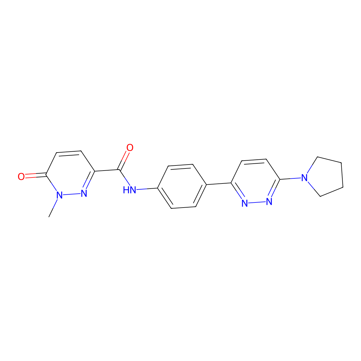 1-methyl-6-oxo-N-{4-[6-(pyrrolidin-1-yl)pyridazin-3-yl]phenyl}-1,6-dihydropyridazine-3-carboxamide molecular structure, CAS 1203151-47-6