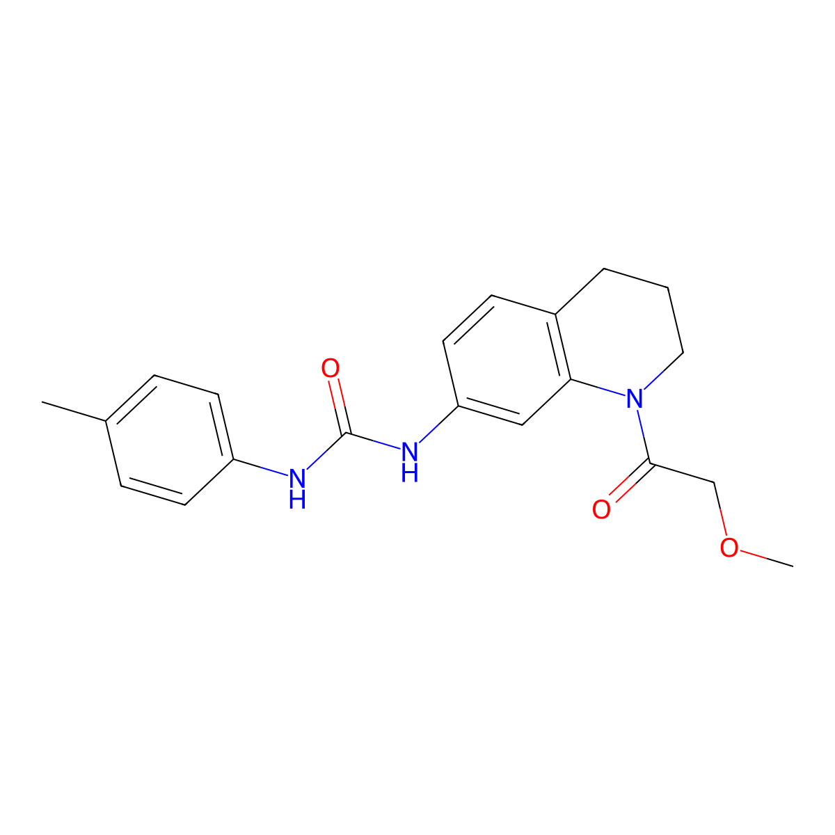 1-(1-(2-Methoxyacetyl)-1,2,3,4-tetrahydroquinolin-7-yl)-3-(p-tolyl)urea molecular structure, CAS 1203153-28-9