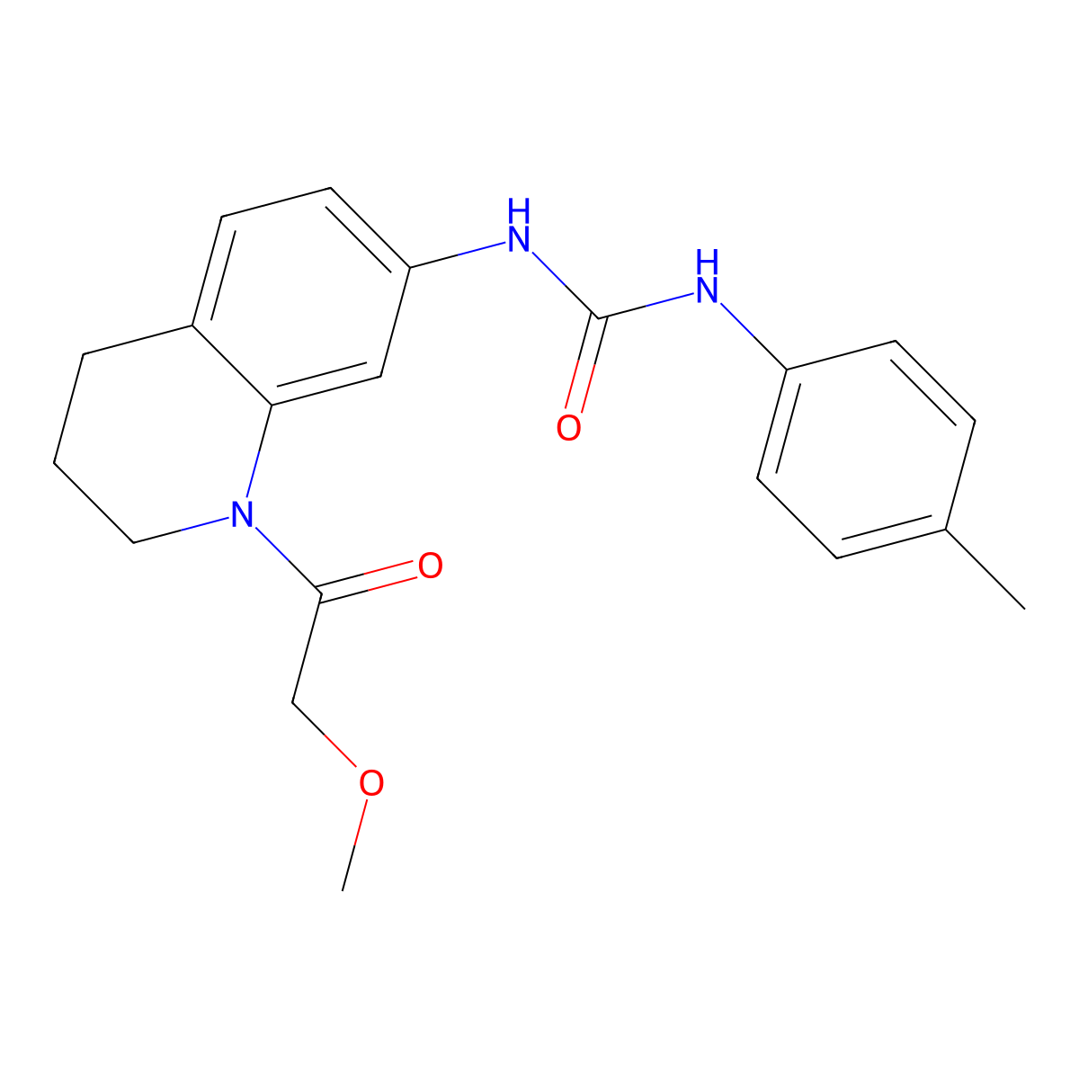 1-(1-(2-Methoxyacetyl)-1,2,3,4-tetrahydroquinolin-7-yl)-3-(p-tolyl)urea molecular structure, CAS 1203153-28-9