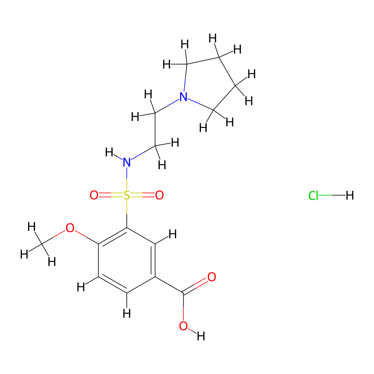 4-Methoxy-3-{[2-(pyrrolidin-1-yl)ethyl]sulfamoyl}benzoic acid hydrochloride molecular structure, CAS 1203154-44-2