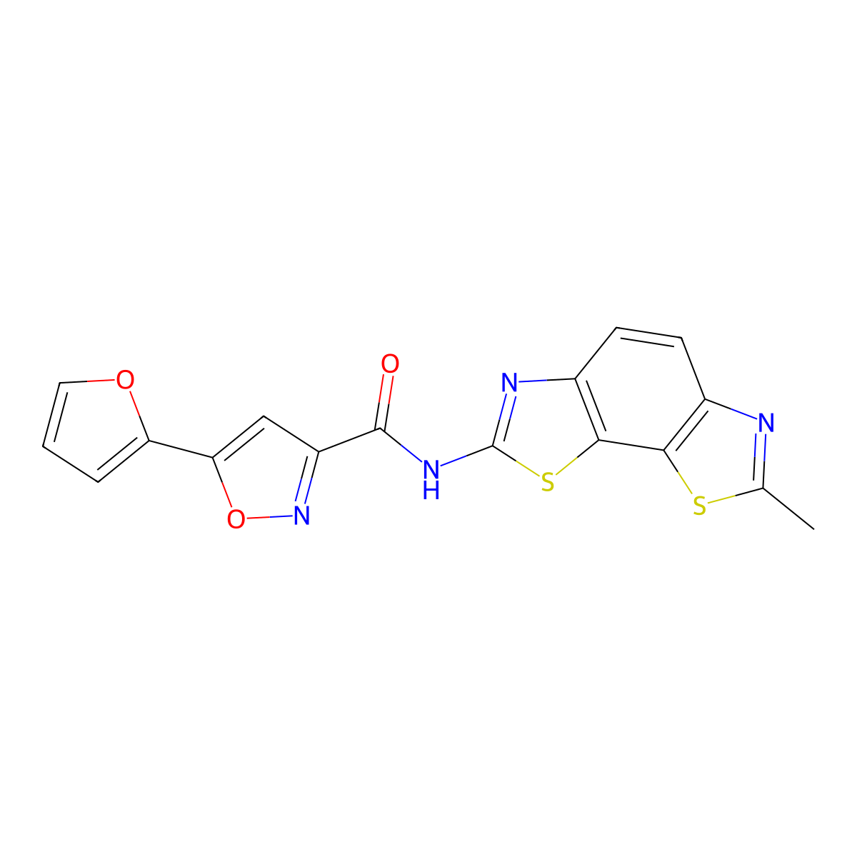 5-(furan-2-yl)-N-{11-methyl-3,12-dithia-5,10-diazatricyclo[7.3.0.0^{2,6}]dodeca-1(9),2(6),4,7,10-pentaen-4-yl}-1,2-oxazole-3-carboxamide molecular structure, CAS 1203154-80-6