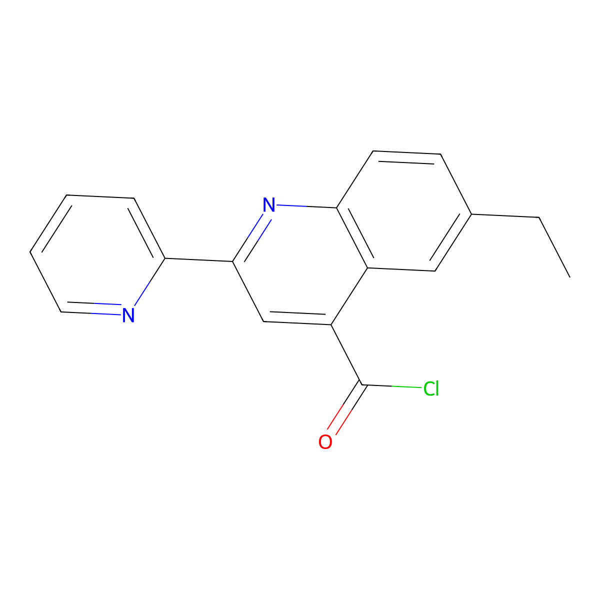 6-Ethyl-2-pyridin-2-ylquinoline-4-carbonyl chloride hydrochloride molecular structure, CAS 1203155-77-4