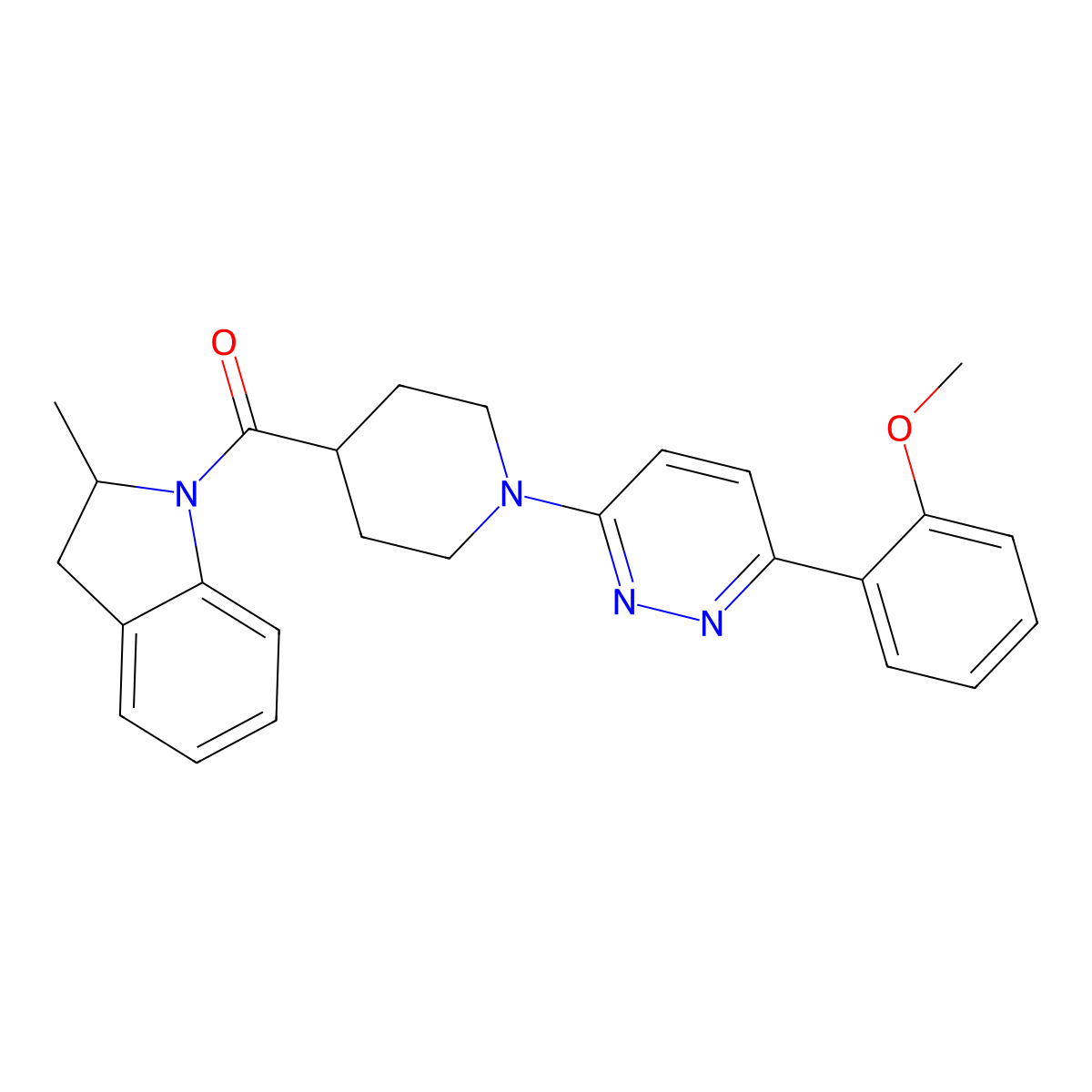 (1-(6-(2-Methoxyphenyl)pyridazin-3-yl)piperidin-4-yl)(2-methylindolin-1-yl)methanone molecular structure, CAS 1203155-91-2