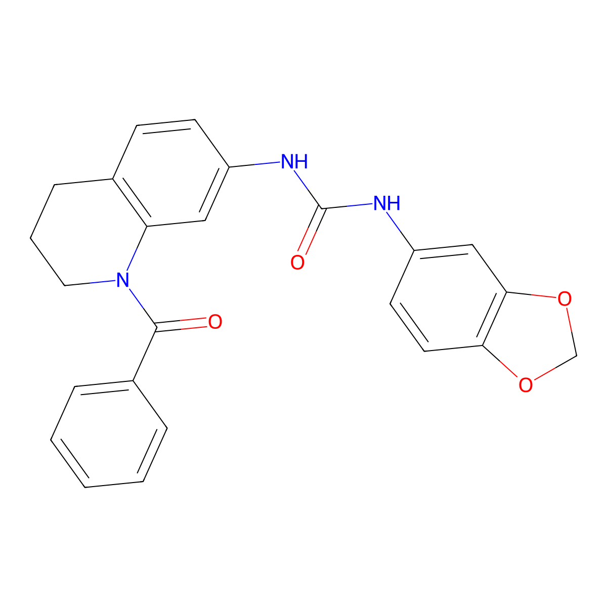 1-(Benzo[d][1,3]dioxol-5-yl)-3-(1-benzoyl-1,2,3,4-tetrahydroquinolin-7-yl)urea molecular structure, CAS 1203156-00-6