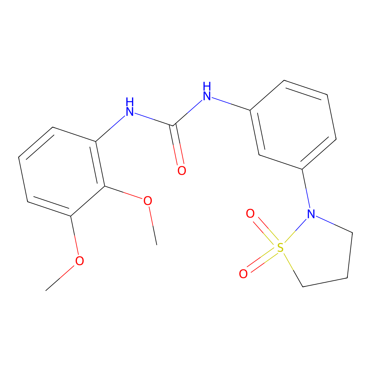 1-(2,3-Dimethoxyphenyl)-3-(3-(1,1-dioxidoisothiazolidin-2-yl)phenyl)urea molecular structure, CAS 1203156-07-3