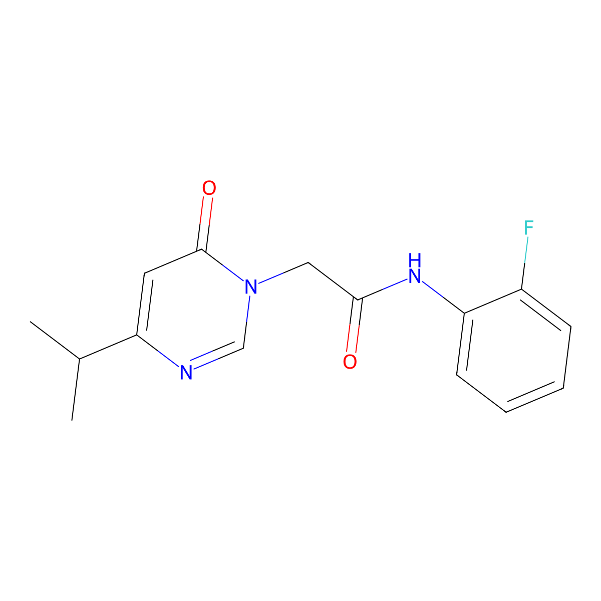 N-(2-fluorophenyl)-2-(4-isopropyl-6-oxopyrimidin-1(6H)-yl)acetamide molecular structure, CAS 1203157-50-9