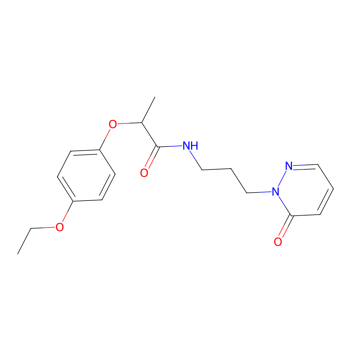 2-(4-ethoxyphenoxy)-N-(3-(6-oxopyridazin-1(6H)-yl)propyl)propanamide molecular structure, CAS 1203158-83-1
