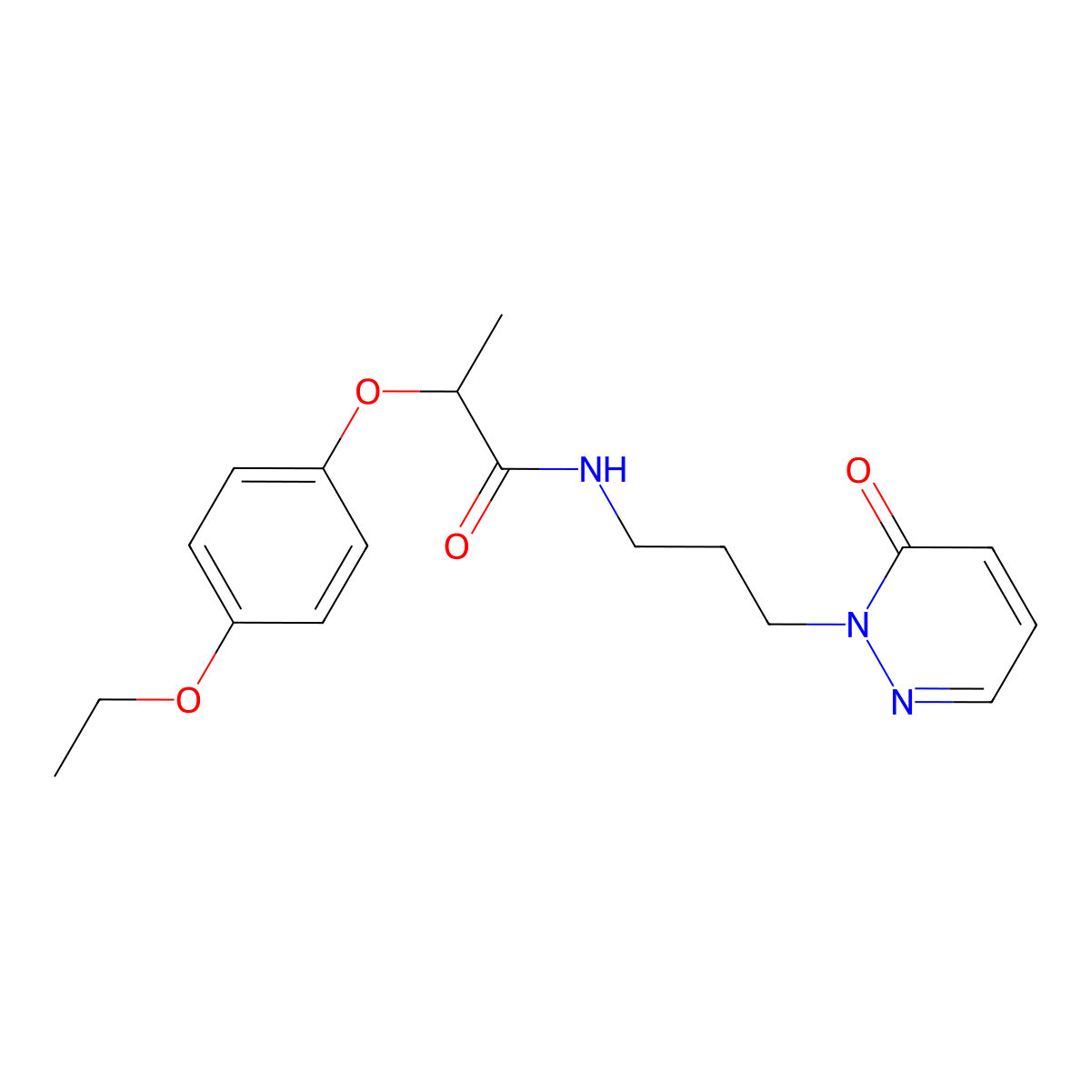 2-(4-ethoxyphenoxy)-N-(3-(6-oxopyridazin-1(6H)-yl)propyl)propanamide molecular structure, CAS 1203158-83-1