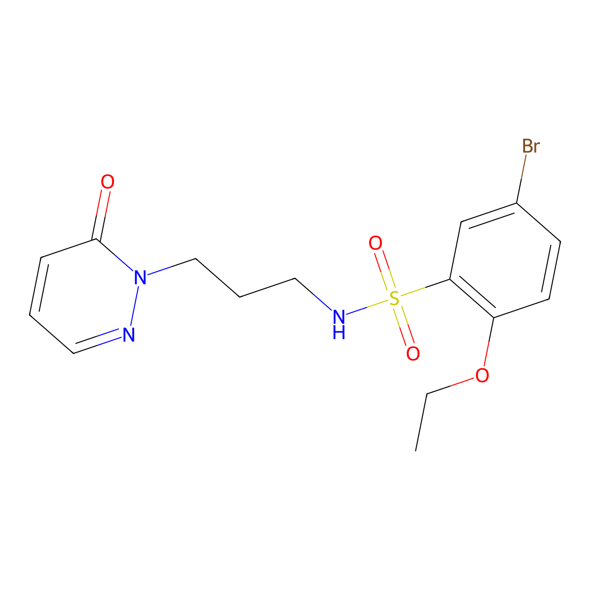 5-bromo-2-ethoxy-N-[3-(6-oxo-1,6-dihydropyridazin-1-yl)propyl]benzene-1-sulfonamide molecular structure, CAS 1203159-04-9