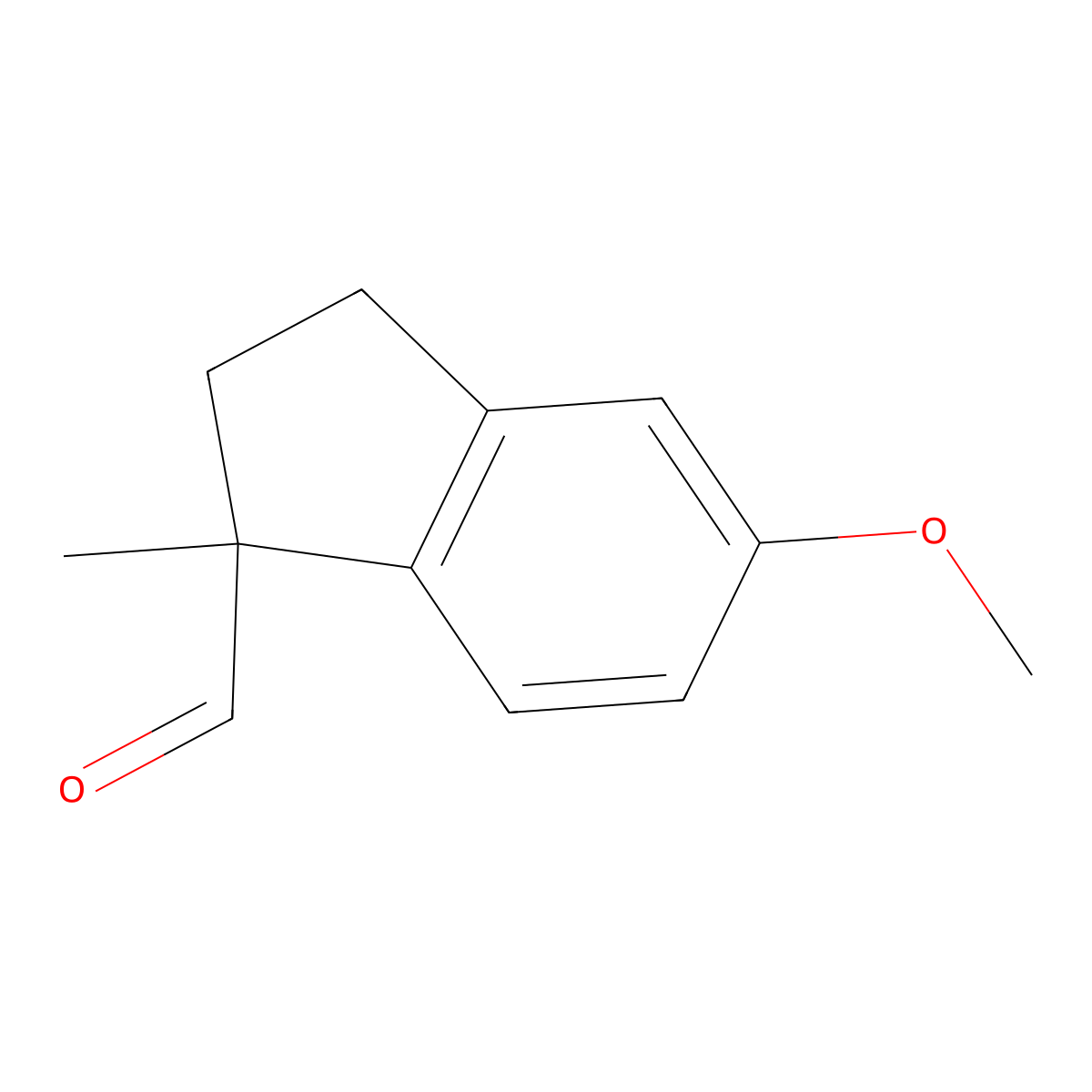 5-methoxy-1-methyl-2,3-dihydro-1H-indene-1-carbaldehyde molecular structure, CAS 120316-31-6