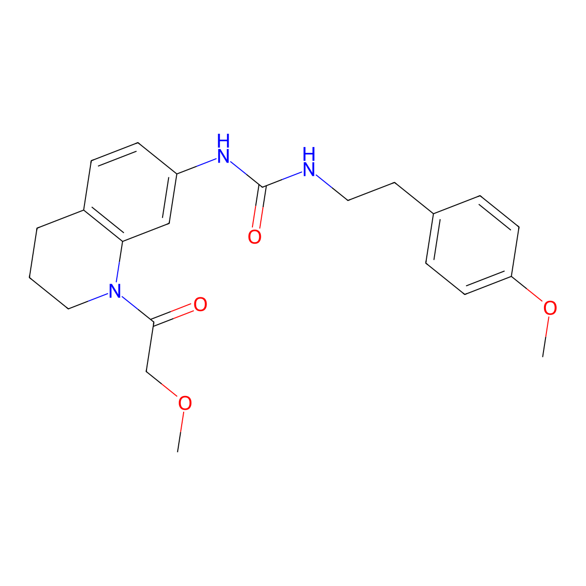 3-[1-(2-Methoxyacetyl)-1,2,3,4-tetrahydroquinolin-7-yl]-1-[2-(4-methoxyphenyl)ethyl]urea molecular structure, CAS 1203160-42-2
