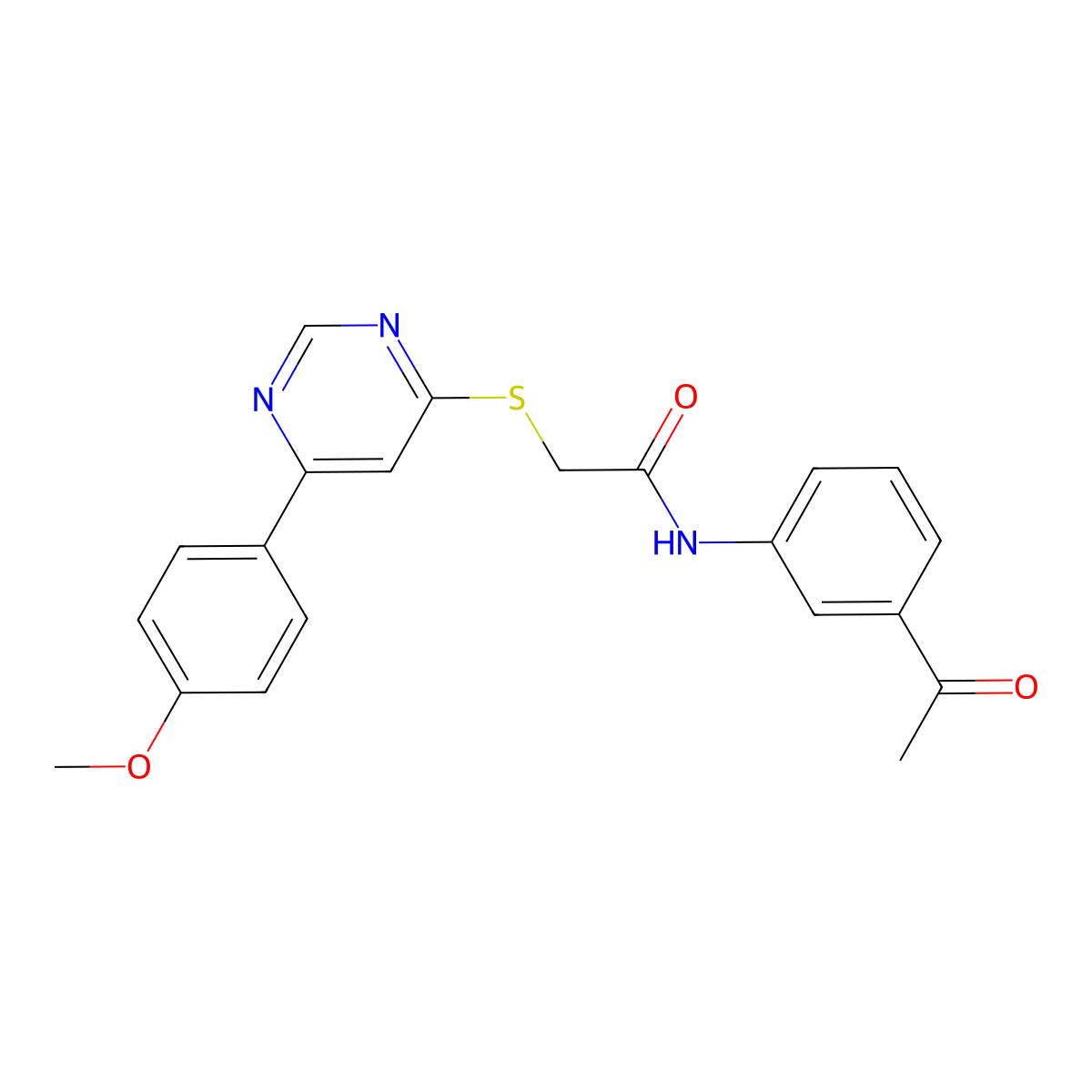 N-(3-acetylphenyl)-2-((6-(4-methoxyphenyl)pyrimidin-4-yl)thio)acetamide molecular structure, CAS 1203161-02-7