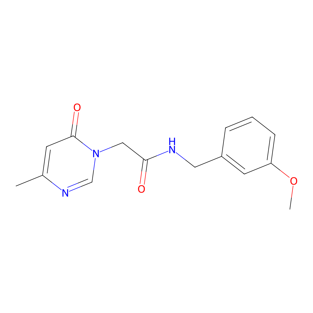 N-(3-methoxybenzyl)-2-(4-methyl-6-oxopyrimidin-1(6H)-yl)acetamide molecular structure, CAS 1203161-78-7
