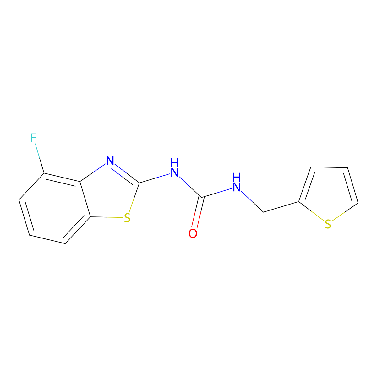 1-(4-Fluorobenzo[d]thiazol-2-yl)-3-(thiophen-2-ylmethyl)urea molecular structure, CAS 1203162-90-6