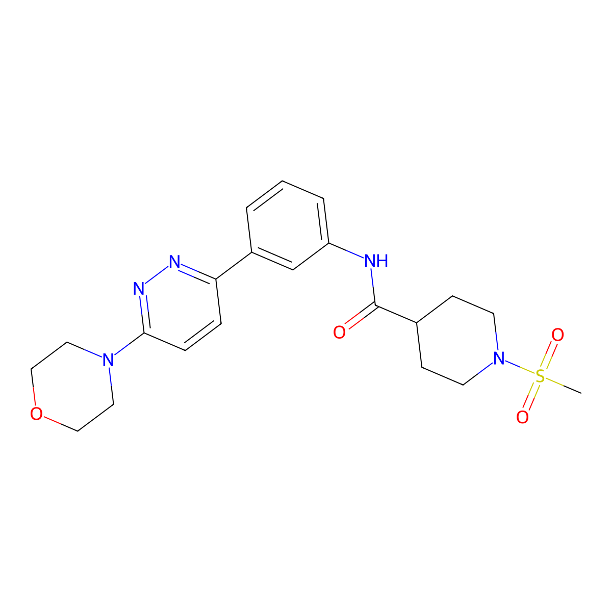 1-(methylsulfonyl)-N-(3-(6-morpholinopyridazin-3-yl)phenyl)piperidine-4-carboxamide molecular structure, CAS 1203163-49-8