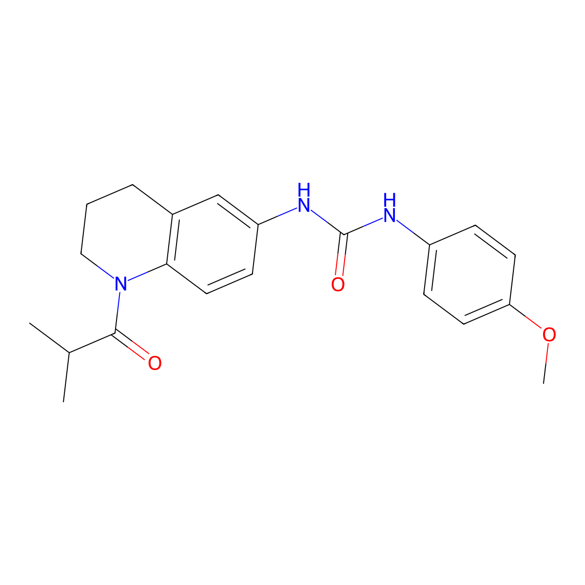 1-(1-Isobutyryl-1,2,3,4-tetrahydroquinolin-6-yl)-3-(4-methoxyphenyl)urea molecular structure, CAS 1203163-62-5