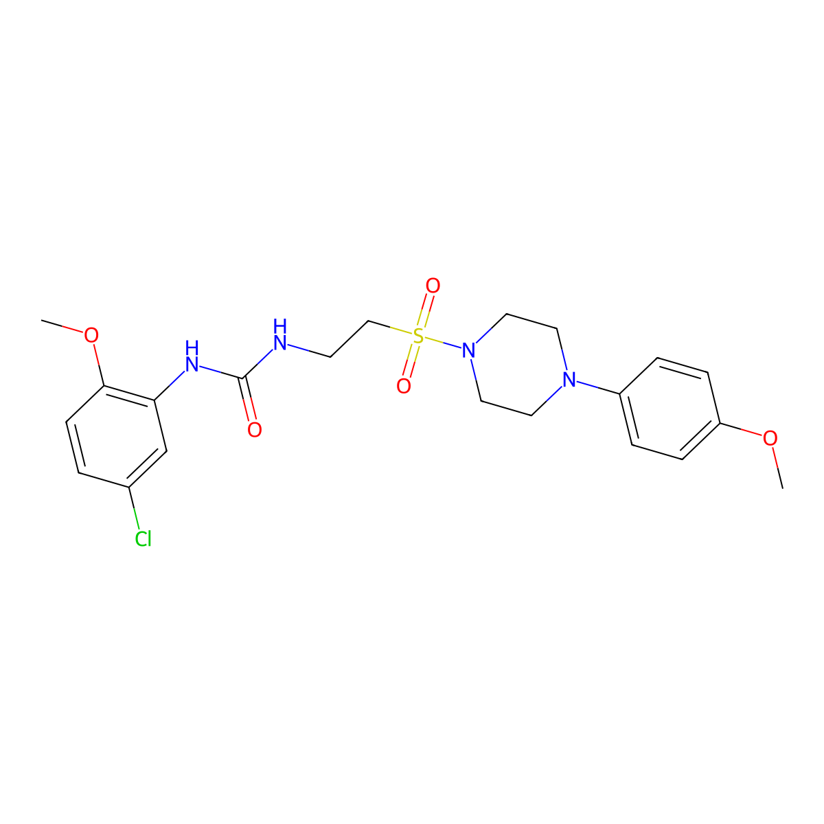 1-(5-Chloro-2-methoxyphenyl)-3-(2-{[4-(4-methoxyphenyl)piperazin-1-yl]sulfonyl}ethyl)urea molecular structure, CAS 1203163-95-4