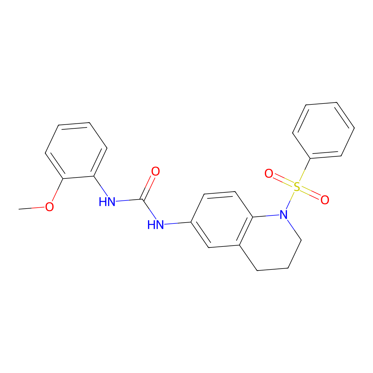 1-(2-Methoxyphenyl)-3-(1-(phenylsulfonyl)-1,2,3,4-tetrahydroquinolin-6-yl)urea molecular structure, CAS 1203165-98-3