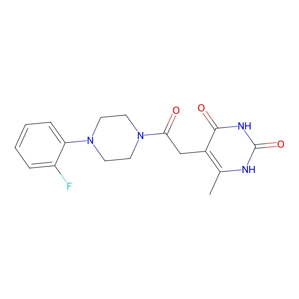 5-(2-(4-(2-fluorophenyl)piperazin-1-yl)-2-oxoethyl)-6-methylpyrimidine-2,4(1H,3H)-dione molecular structure, CAS 1203166-20-4