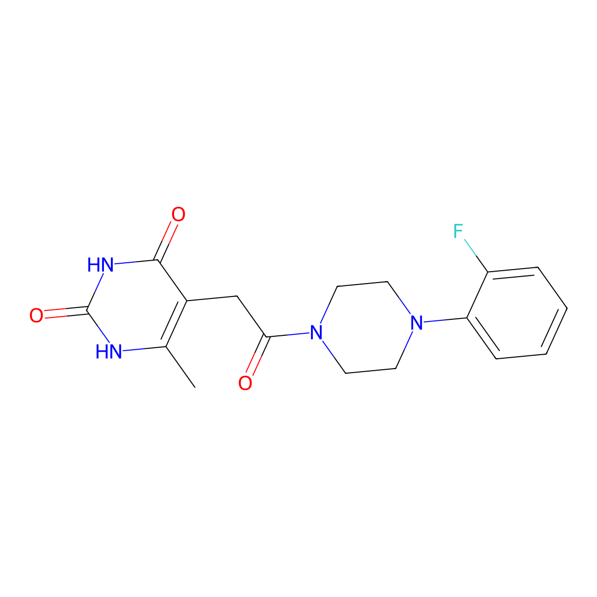 5-(2-(4-(2-fluorophenyl)piperazin-1-yl)-2-oxoethyl)-6-methylpyrimidine-2,4(1H,3H)-dione molecular structure, CAS 1203166-20-4