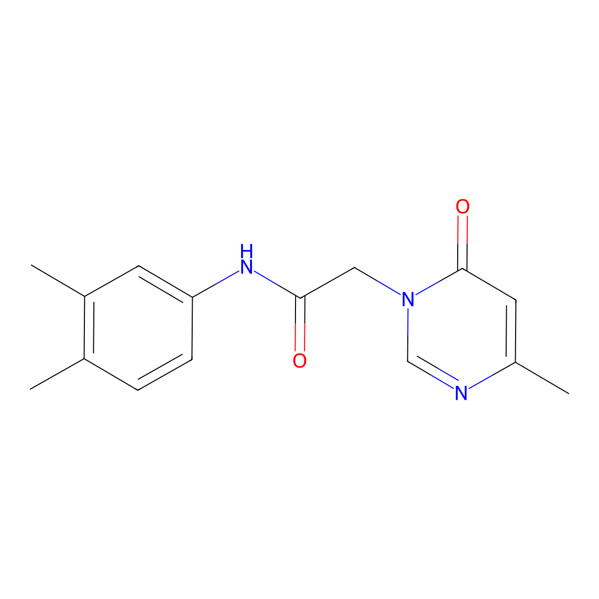 N-(3,4-dimethylphenyl)-2-(4-methyl-6-oxopyrimidin-1(6H)-yl)acetamide molecular structure, CAS 1203167-21-8