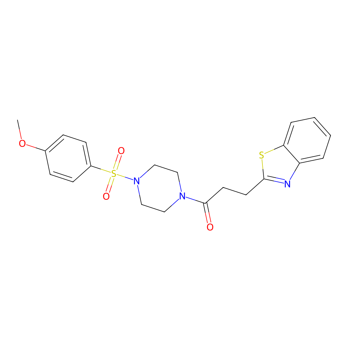 3-(1,3-Benzothiazol-2-yl)-1-{4-[(4-methoxyphenyl)sulfonyl]piperazin-1-yl}propan-1-one molecular structure, CAS 1203167-59-2