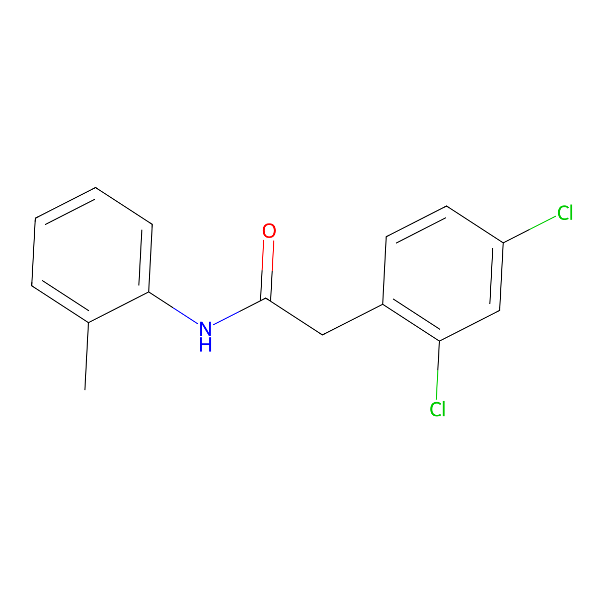 2-(2,4-dichlorophenyl)-N-(2-methylphenyl)acetamide molecular structure, CAS 1203168-38-0