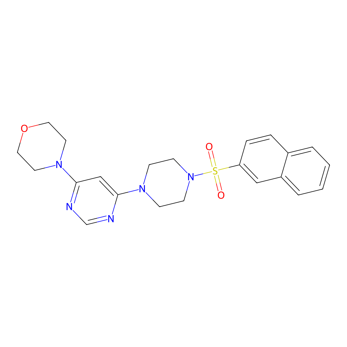 4-(6-(4-(Naphthalen-2-ylsulfonyl)piperazin-1-yl)pyrimidin-4-yl)morpholine molecular structure, CAS 1203170-30-2