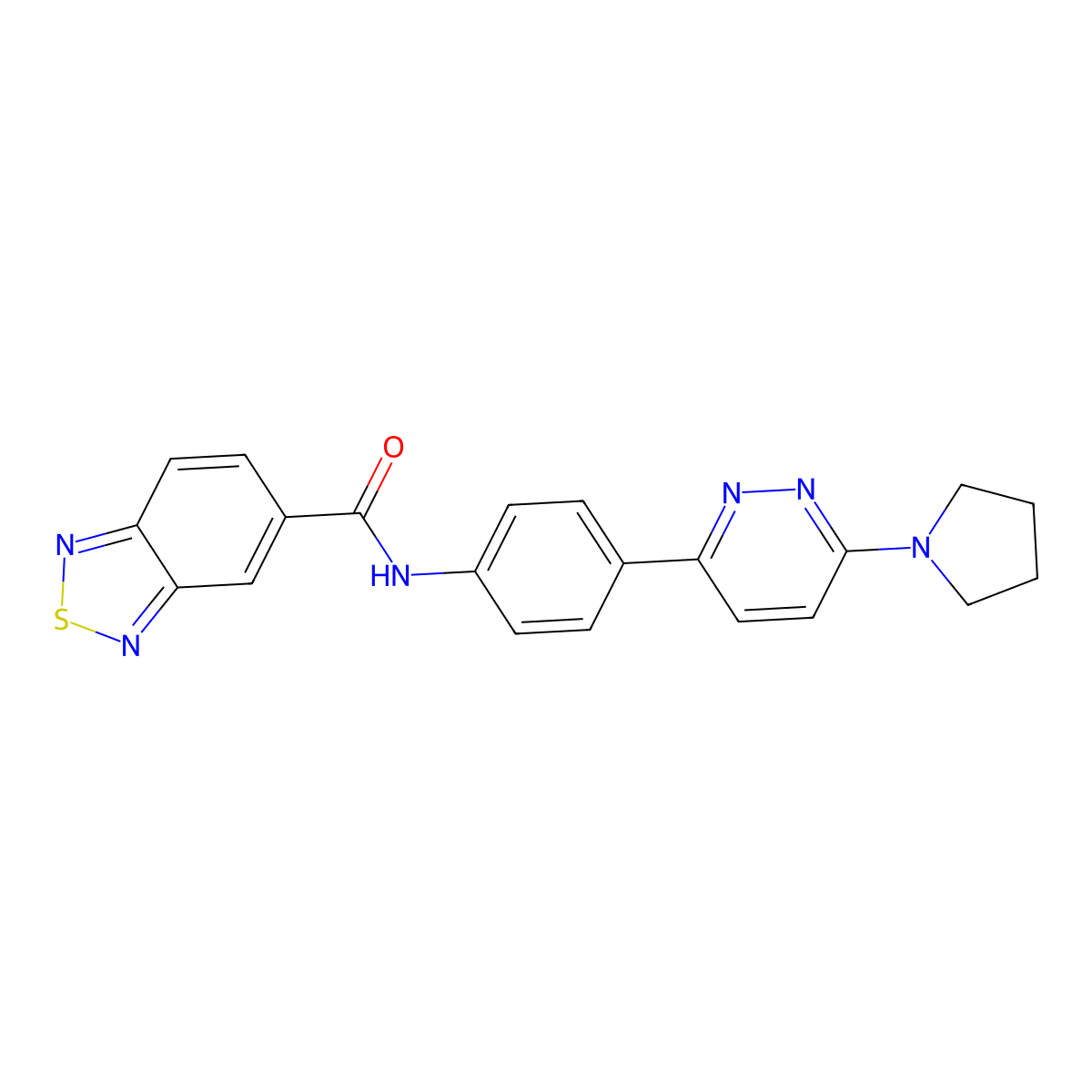 N-(4-(6-(pyrrolidin-1-yl)pyridazin-3-yl)phenyl)benzo[c][1,2,5]thiadiazole-5-carboxamide molecular structure, CAS 1203171-86-1