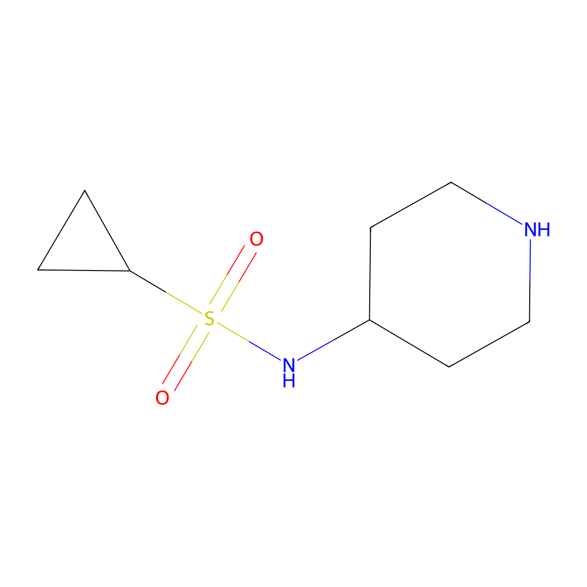 N-(piperidin-4-yl)cyclopropanesulfonamide molecular structure, CAS 1203171-87-2