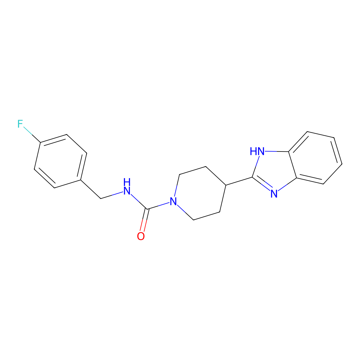 4-(1H-1,3-benzodiazol-2-yl)-N-[(4-fluorophenyl)methyl]piperidine-1-carboxamide molecular structure, CAS 1203172-53-5