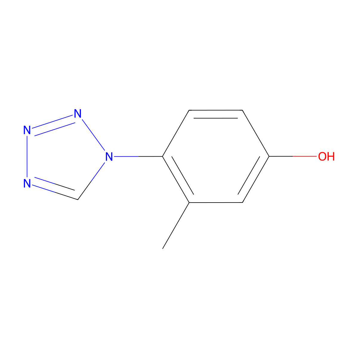 3-methyl-4-(1H-tetrazol-1-yl)phenol molecular structure, CAS 1203172-72-8