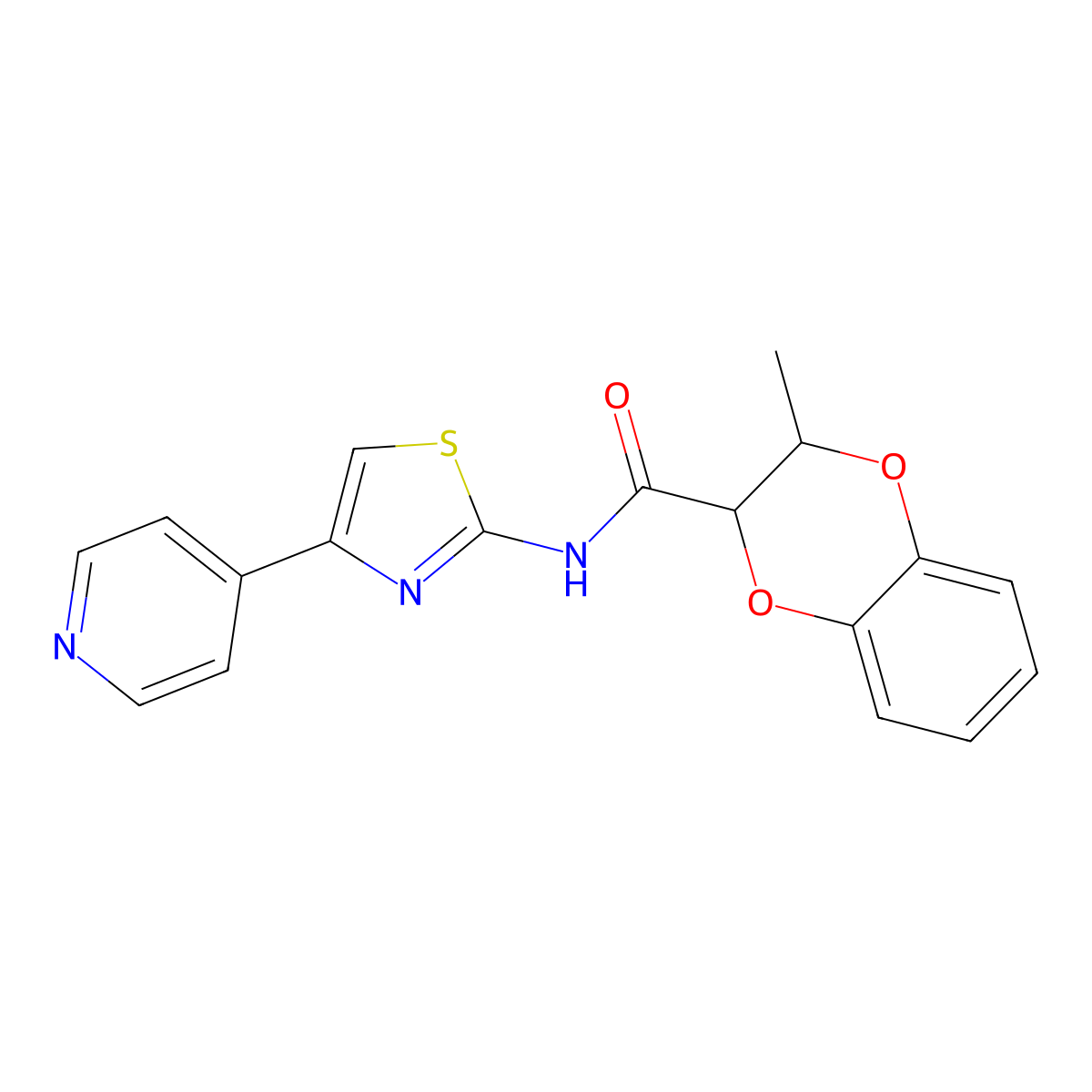 3-methyl-N-(4-(pyridin-4-yl)thiazol-2-yl)-2,3-dihydrobenzo[b][1,4]dioxine-2-carboxamide molecular structure, CAS 1203175-89-6