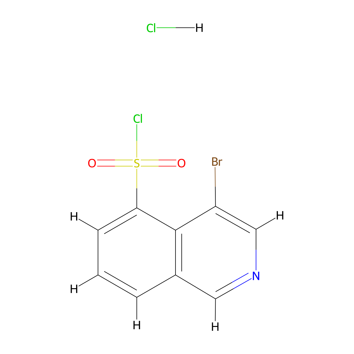 4-Bromoisoquinoline-5-sulfonyl chloride hydrochloride molecular structure, CAS 1203176-80-0