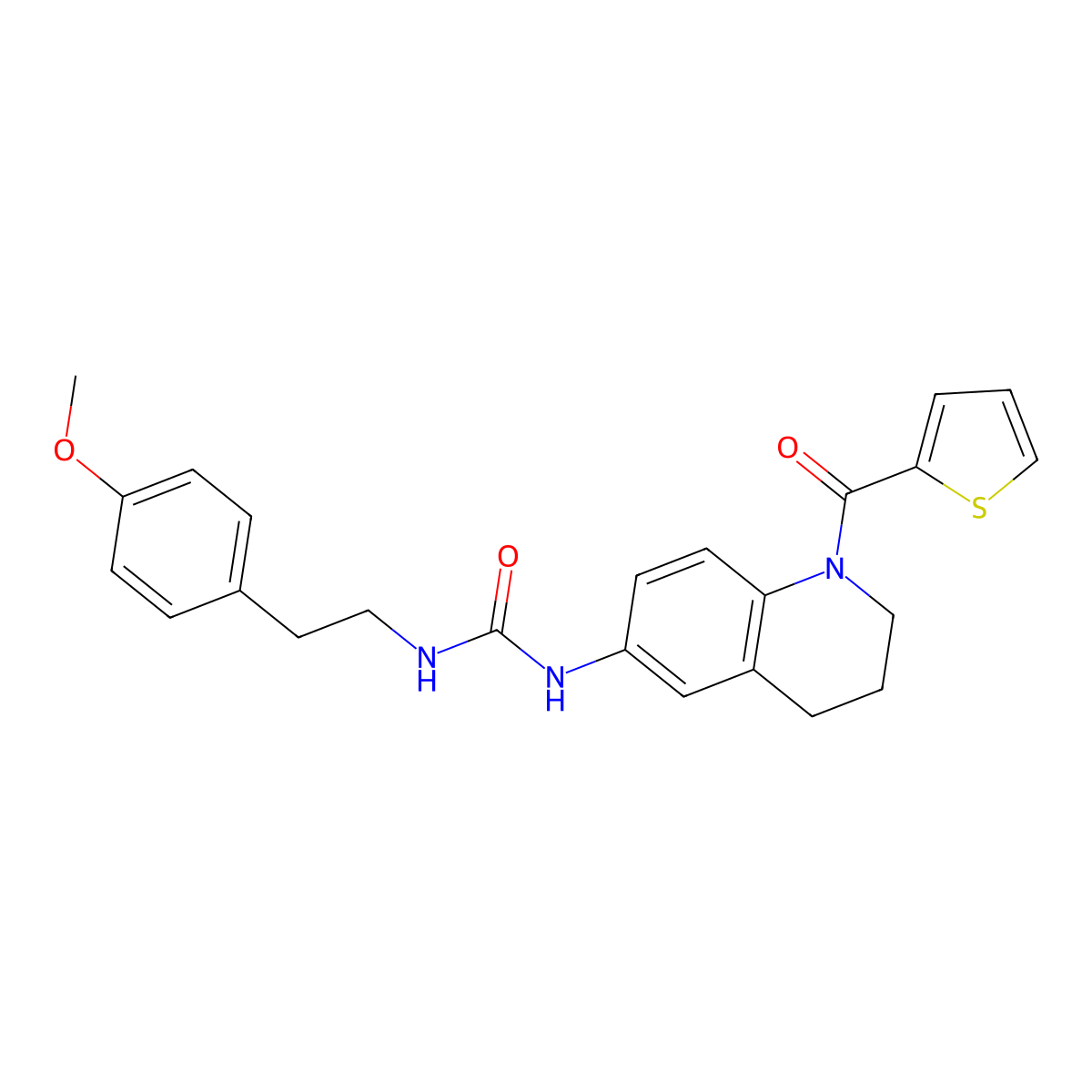 1-(4-Methoxyphenethyl)-3-(1-(thiophene-2-carbonyl)-1,2,3,4-tetrahydroquinolin-6-yl)urea molecular structure, CAS 1203178-50-0