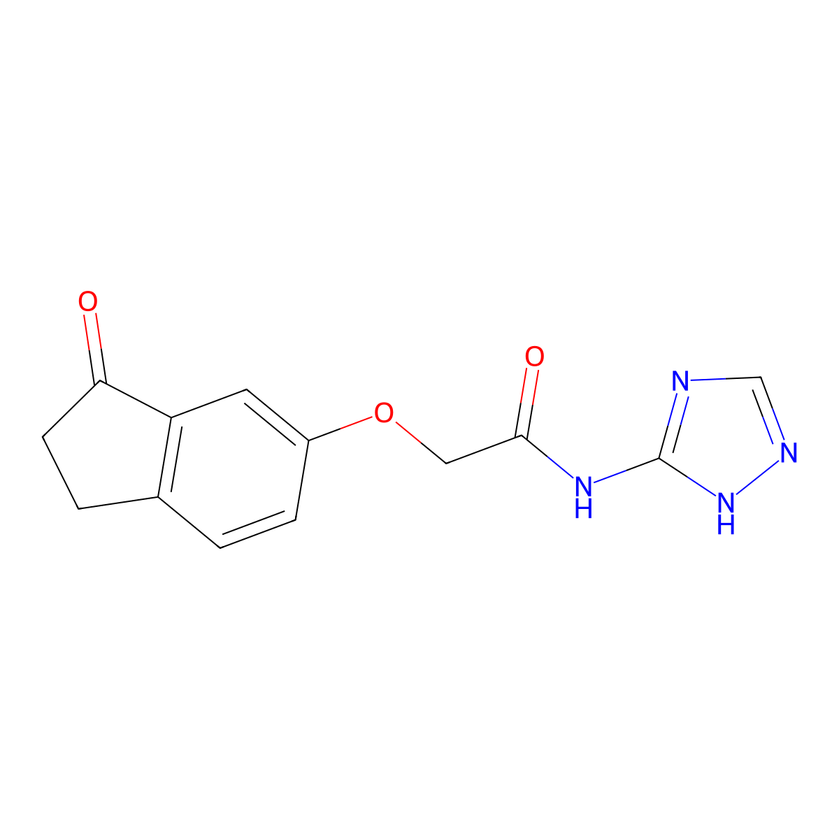2-[(3-oxo-2,3-dihydro-1H-inden-5-yl)oxy]-N-(1H-1,2,4-triazol-3-yl)acetamide molecular structure, CAS 1203179-53-6