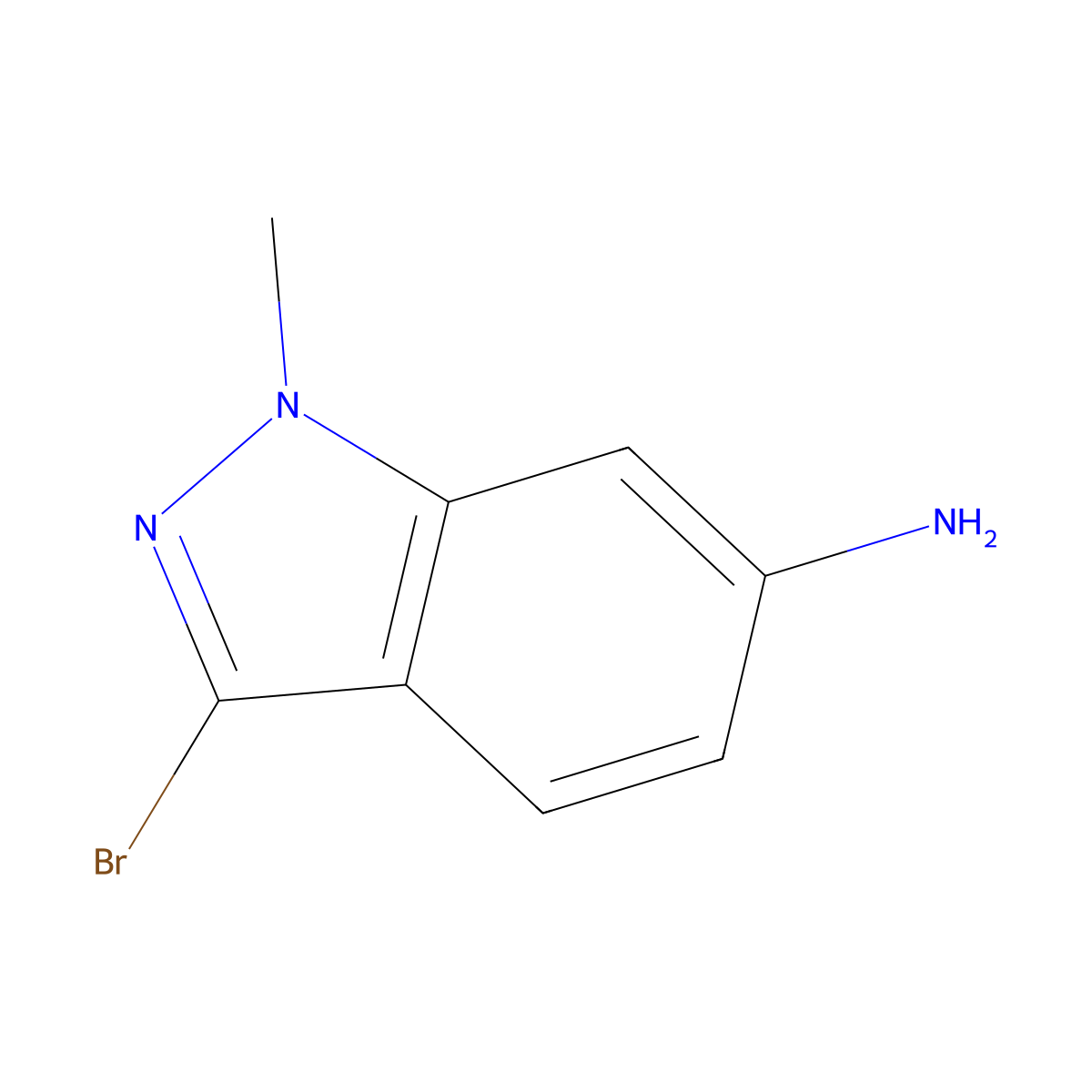 3-bromo-1-methyl-1H-indazol-6-amine molecular structure, CAS 1203181-56-9