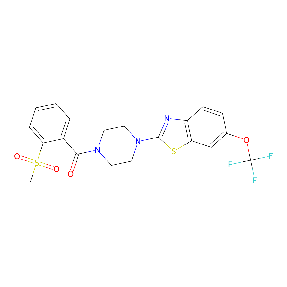 2-[4-(2-Methanesulfonylbenzoyl)piperazin-1-yl]-6-(trifluoromethoxy)-1,3-benzothiazole molecular structure, CAS 1203182-12-0