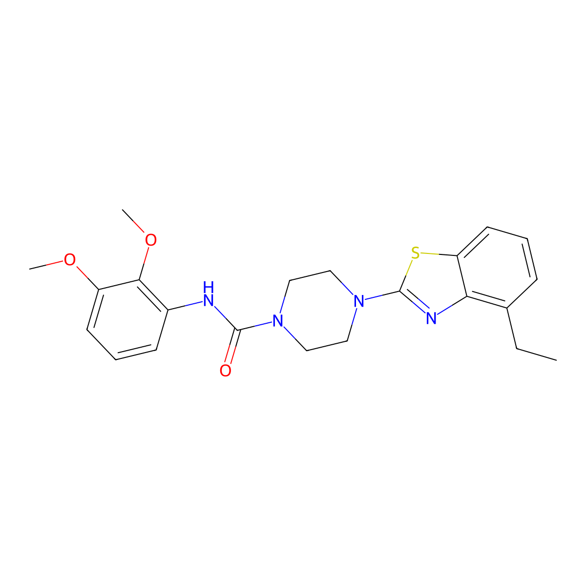 N-(2,3-dimethoxyphenyl)-4-(4-ethylbenzo[d]thiazol-2-yl)piperazine-1-carboxamide molecular structure, CAS 1203183-05-4