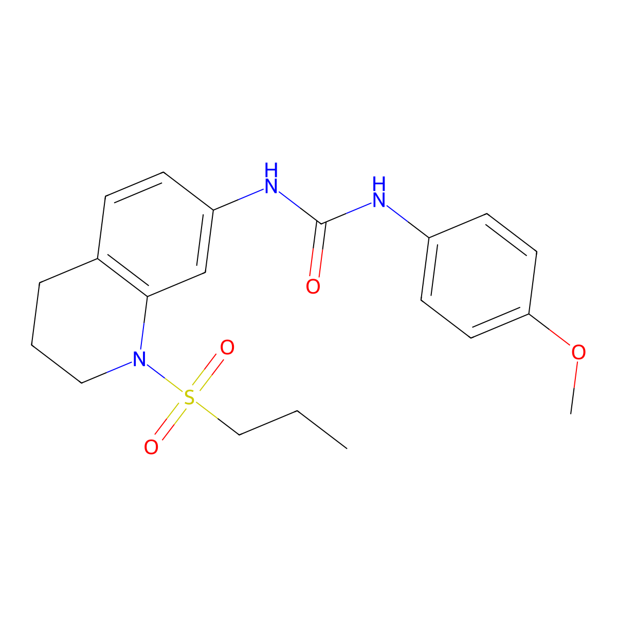 1-(4-Methoxyphenyl)-3-(1-(propylsulfonyl)-1,2,3,4-tetrahydroquinolin-7-yl)urea molecular structure, CAS 1203183-71-4