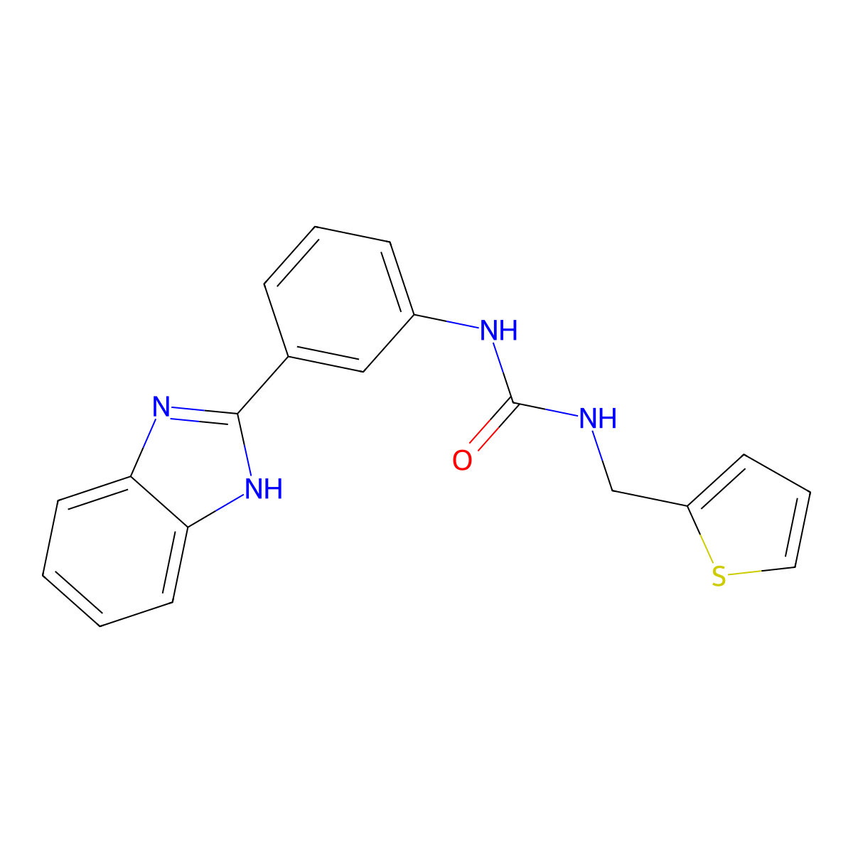 1-(3-(1H-benzo[d]imidazol-2-yl)phenyl)-3-(thiophen-2-ylmethyl)urea molecular structure, CAS 1203183-81-6