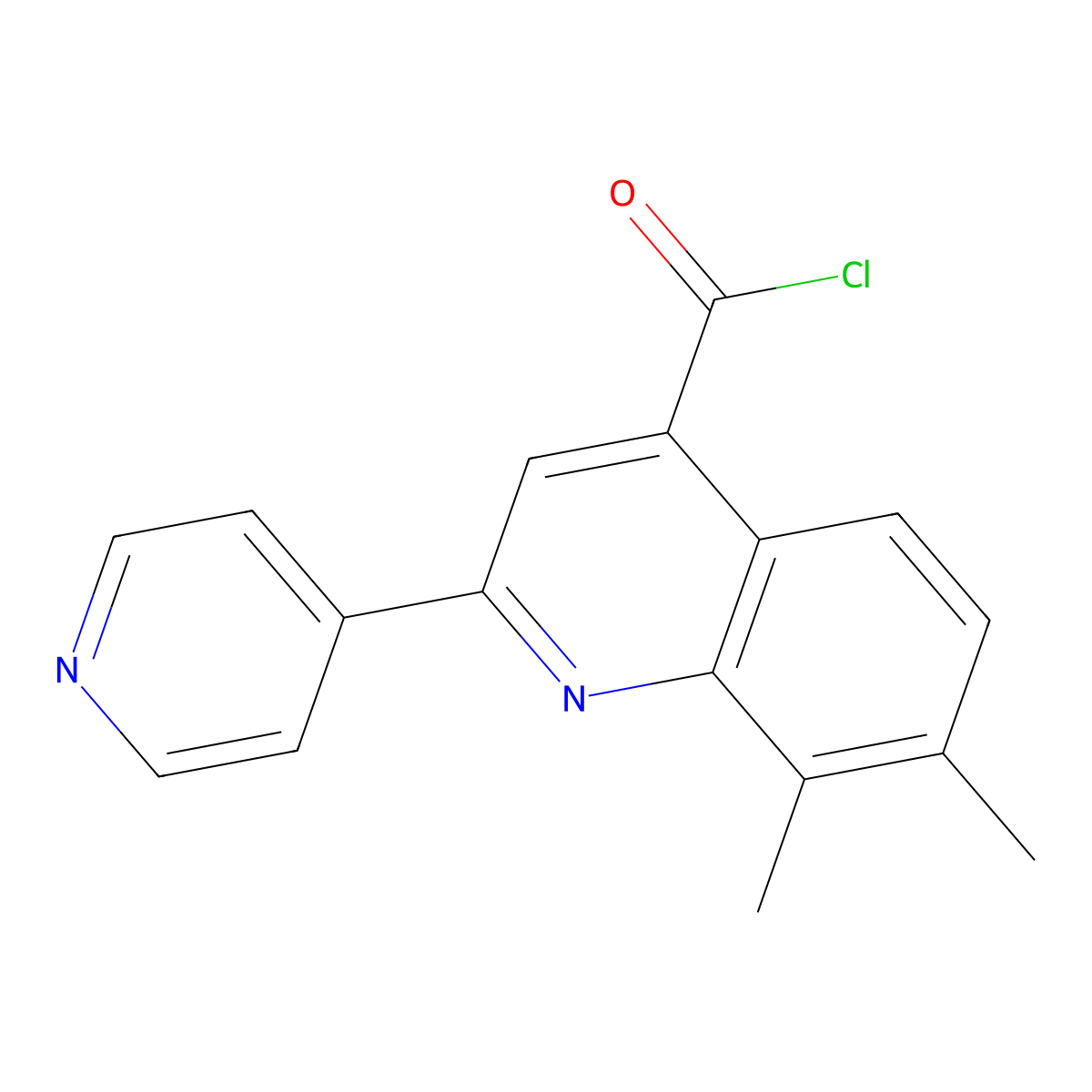 7,8-Dimethyl-2-pyridin-4-ylquinoline-4-carbonyl chloride hydrochloride molecular structure, CAS 1203183-98-5