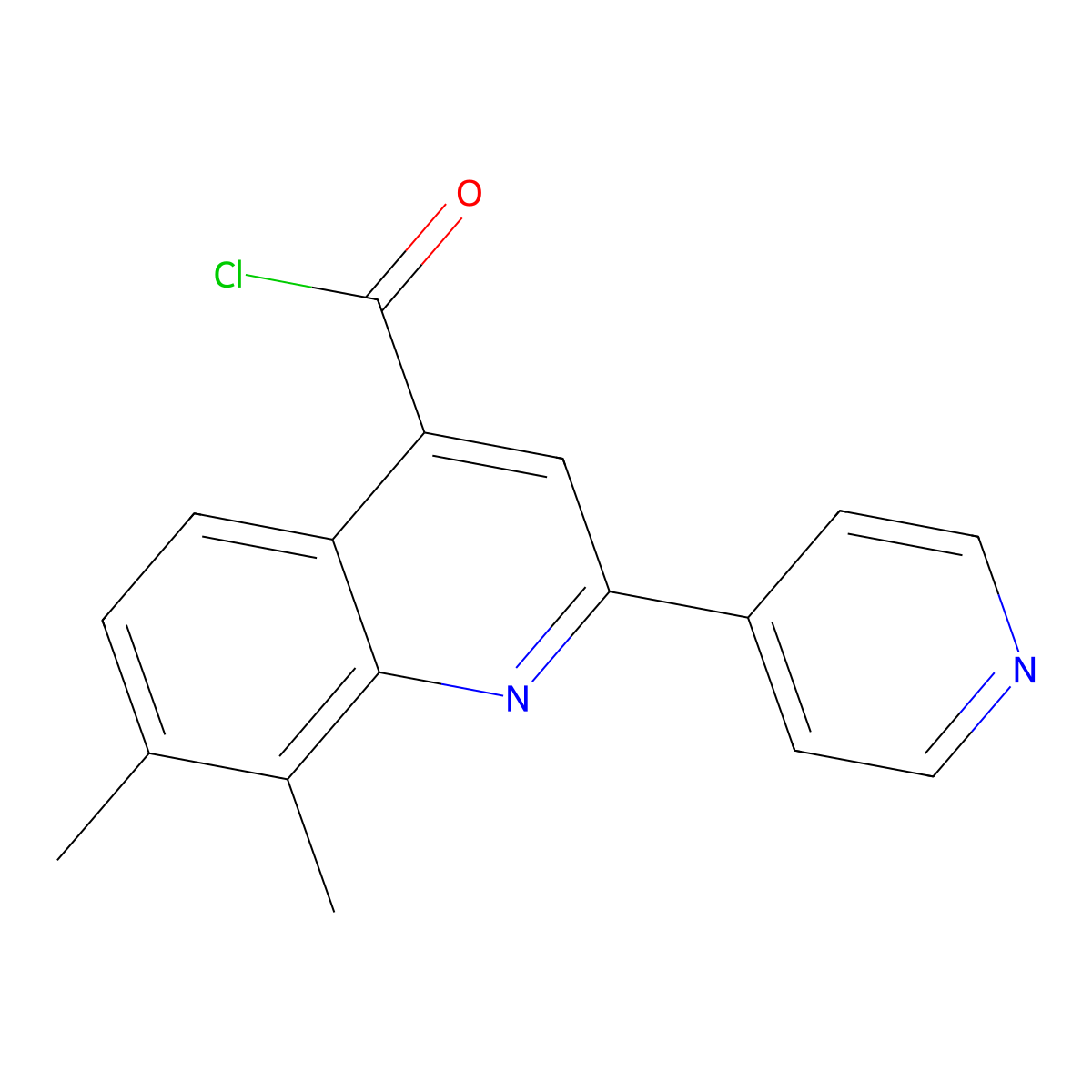 7,8-Dimethyl-2-pyridin-4-ylquinoline-4-carbonyl chloride hydrochloride molecular structure, CAS 1203183-98-5