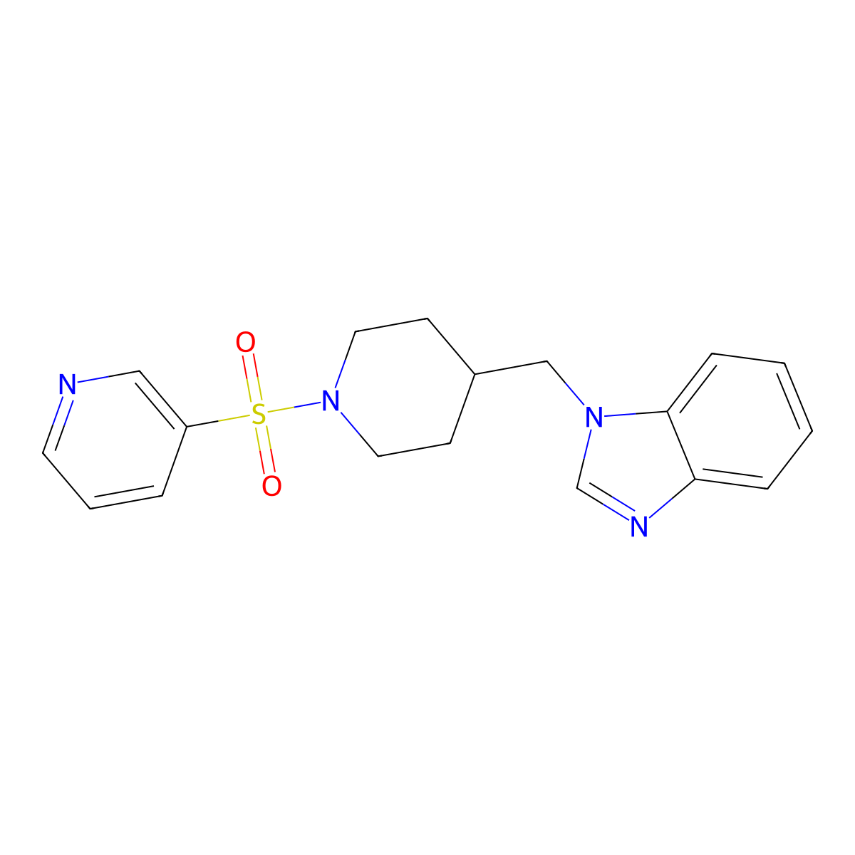 1-((1-(pyridin-3-ylsulfonyl)piperidin-4-yl)methyl)-1H-benzo[d]imidazole molecular structure, CAS 1203184-74-0