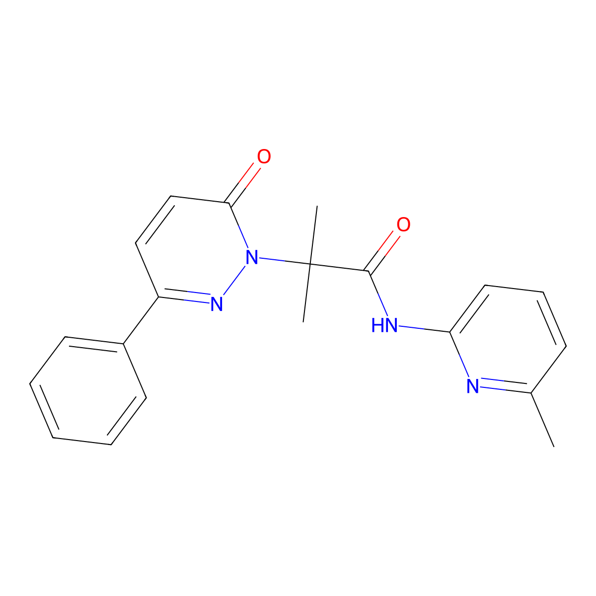 2-methyl-N-(6-methylpyridin-2-yl)-2-(6-oxo-3-phenylpyridazin-1(6H)-yl)propanamide molecular structure, CAS 1203185-06-1