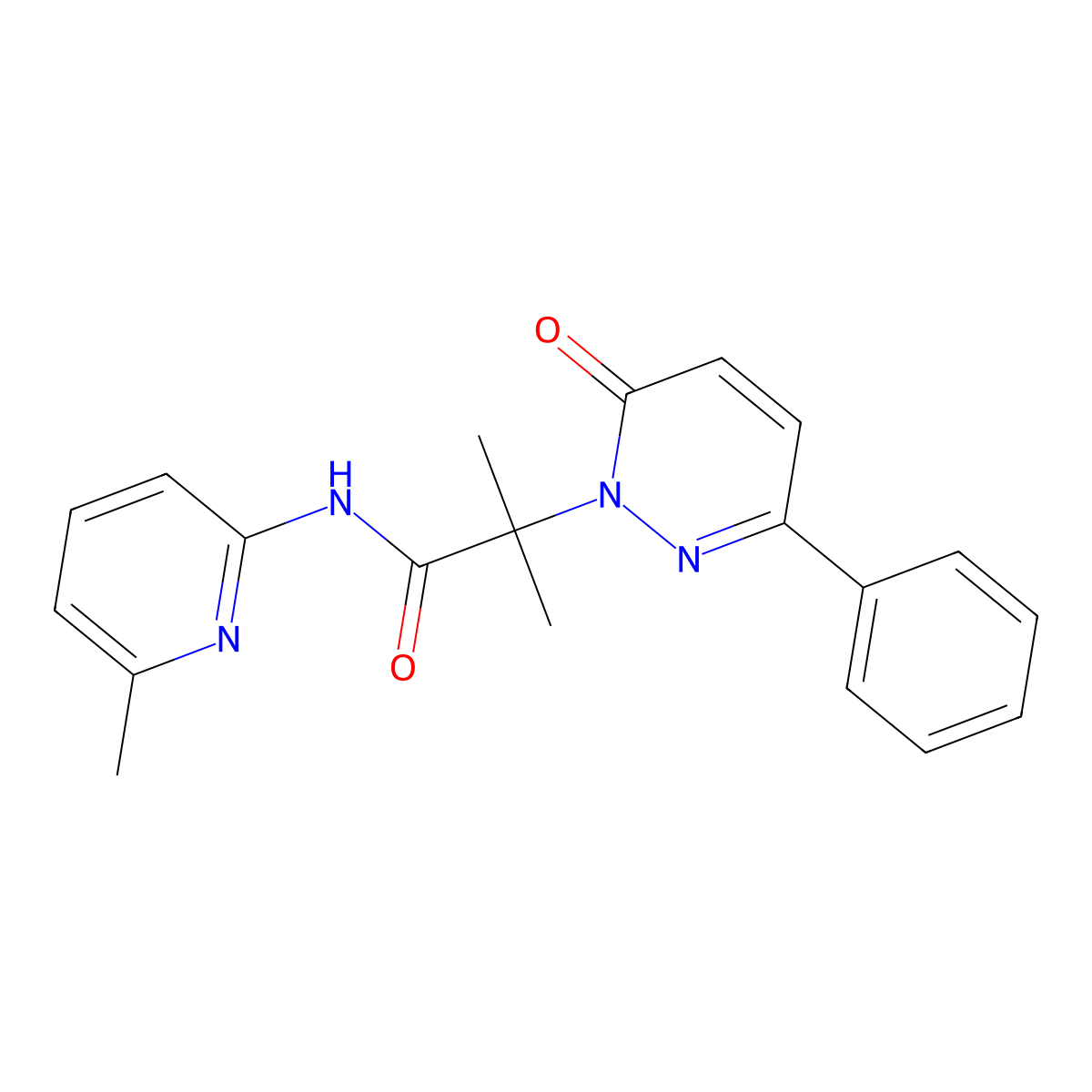 2-methyl-N-(6-methylpyridin-2-yl)-2-(6-oxo-3-phenylpyridazin-1(6H)-yl)propanamide molecular structure, CAS 1203185-06-1