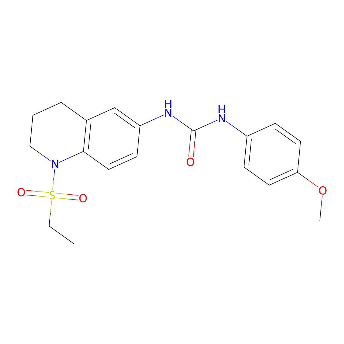 1-(1-(Ethylsulfonyl)-1,2,3,4-tetrahydroquinolin-6-yl)-3-(4-methoxyphenyl)urea molecular structure, CAS 1203187-67-0