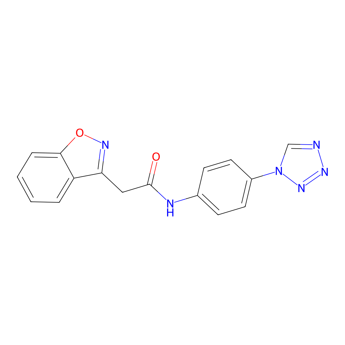 2-(1,2-benzoxazol-3-yl)-N-[4-(1H-1,2,3,4-tetrazol-1-yl)phenyl]acetamide molecular structure, CAS 1203188-16-2